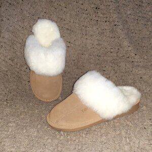 TILLEY-Chestnut Suede Upper-Off-White Shearling/Sheepskin Inners-Size 37/6-NWOB